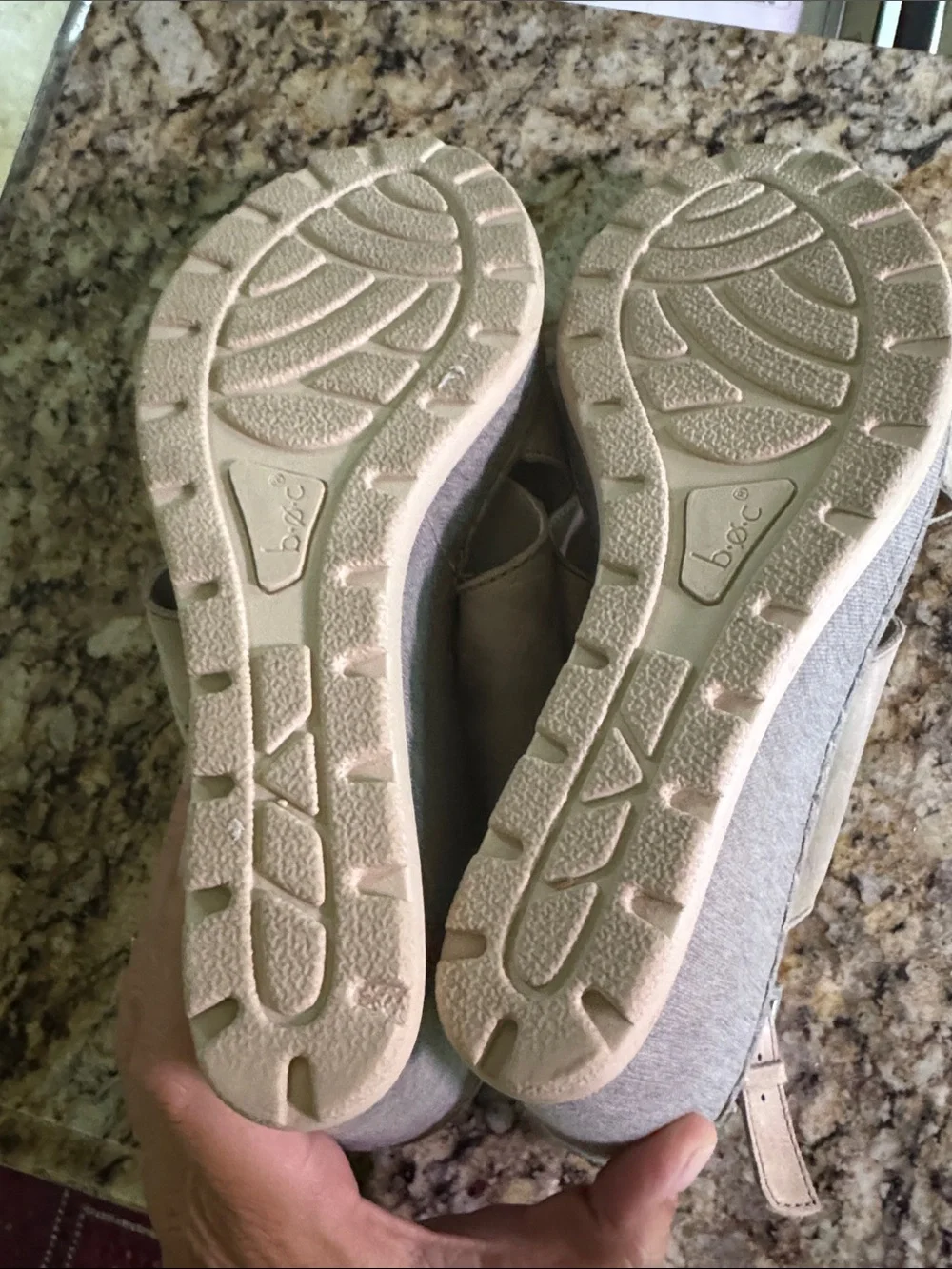 b.o.c. Crisscross Taupe Wedge Sandals